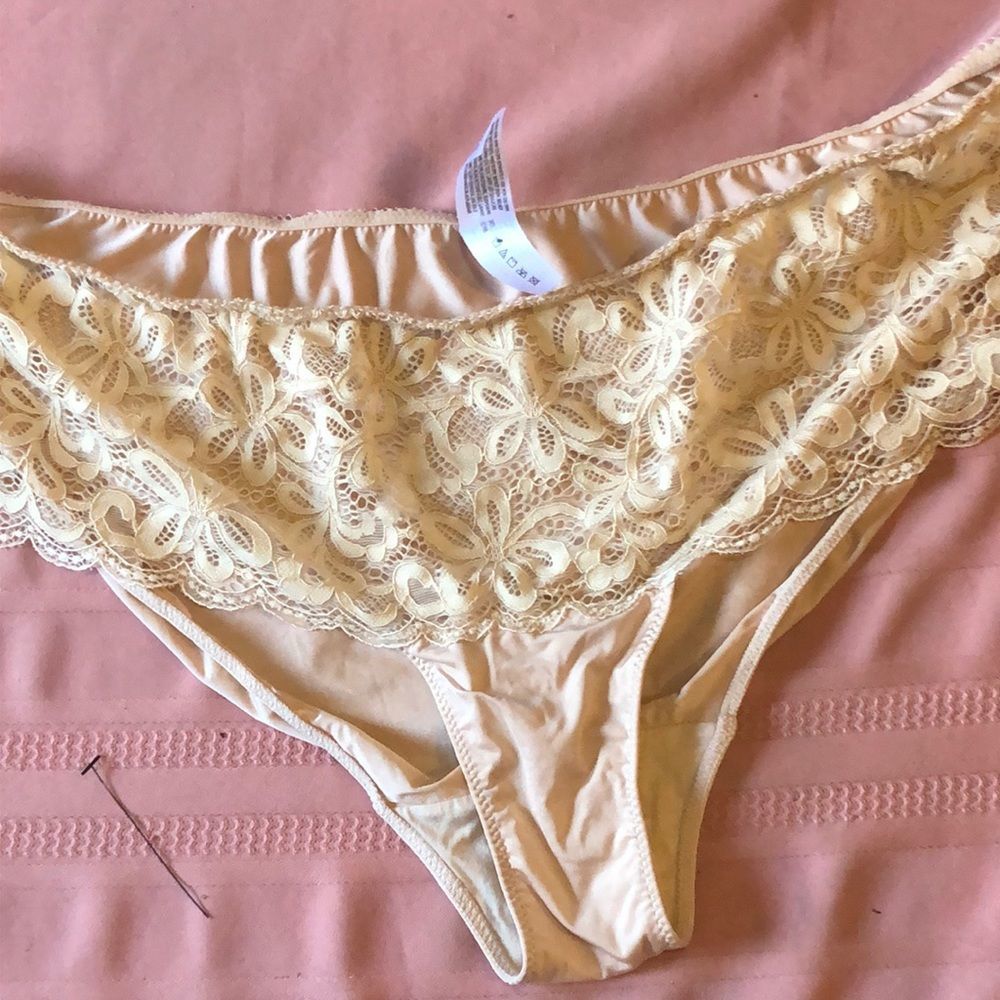 Wacoal XXL sand/blush lace and silky panty "All Dressed Up" style